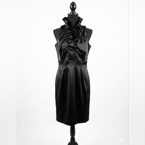 Taylor Black Ruffled Midi Dress
